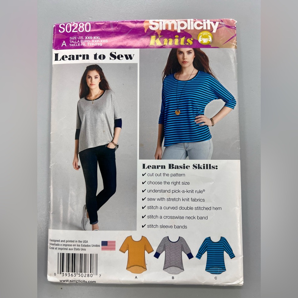 Simplicity Knit Top Pattern